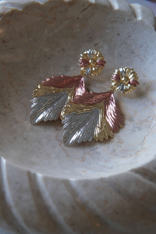 Flower Leaf Statement Earring