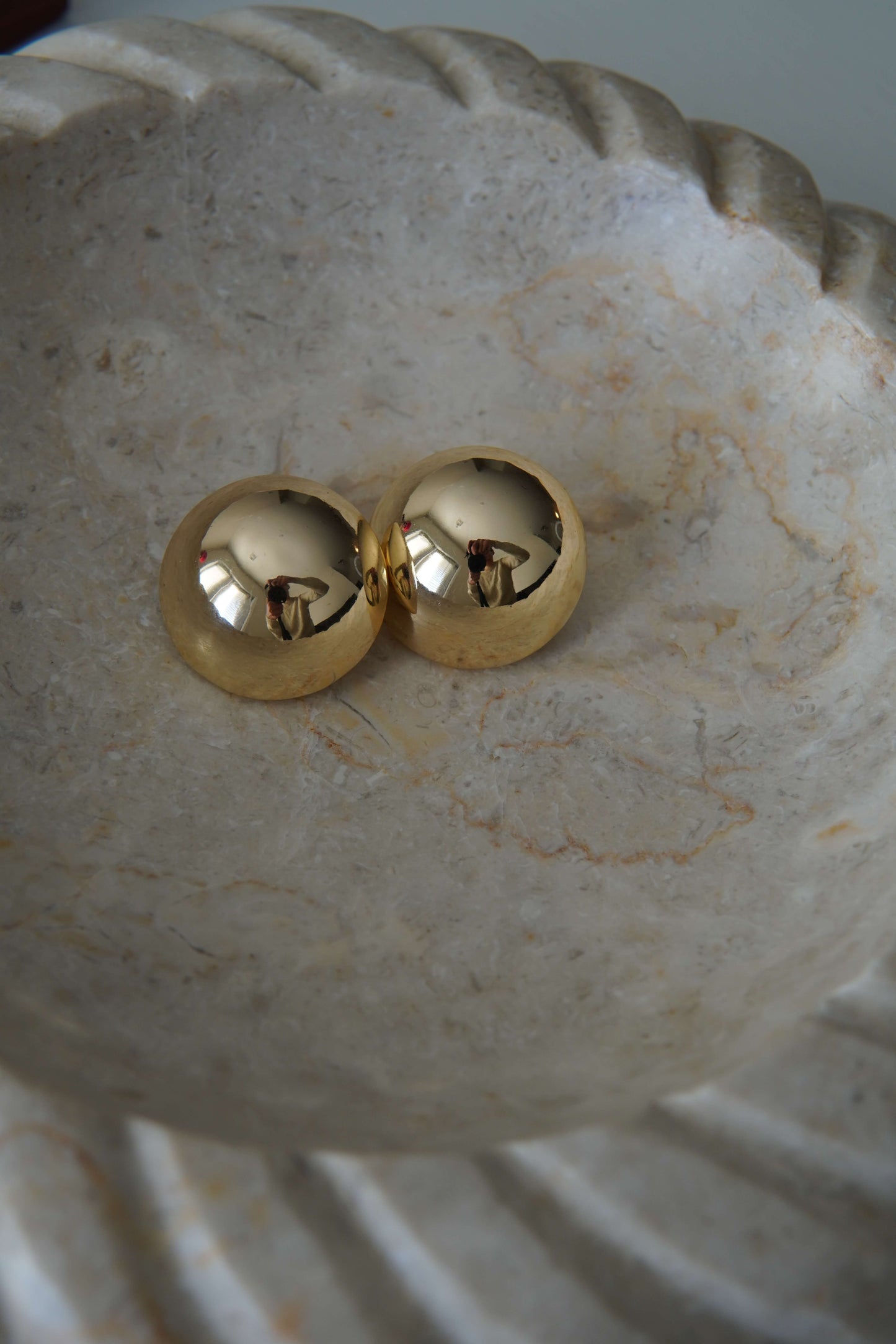 Statement Gold Ball Earring