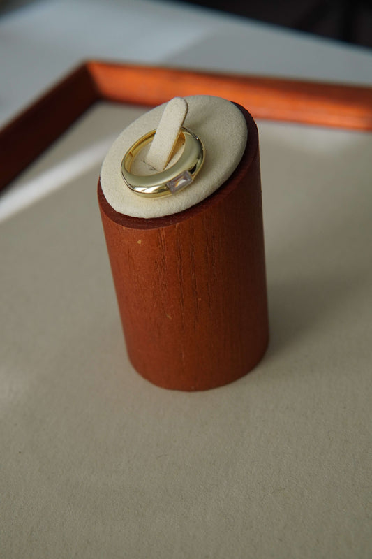 Sterling Silver Ring With Square Clear Stone