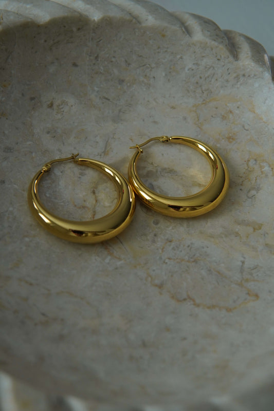 Medium Size Thick Hoop Earring