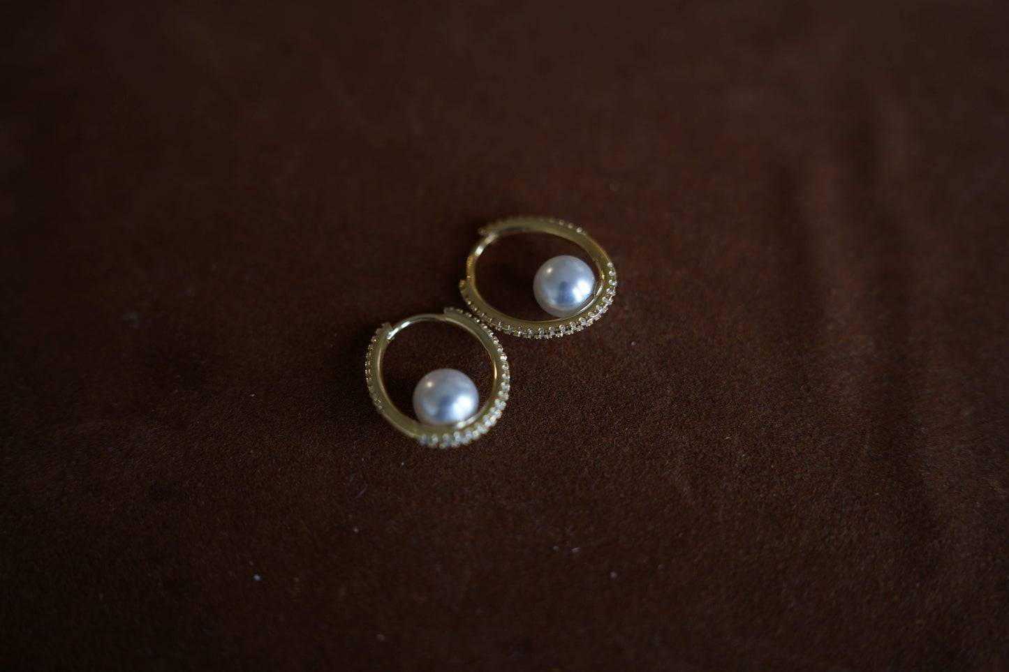 Faux Pearl Diamond Earring