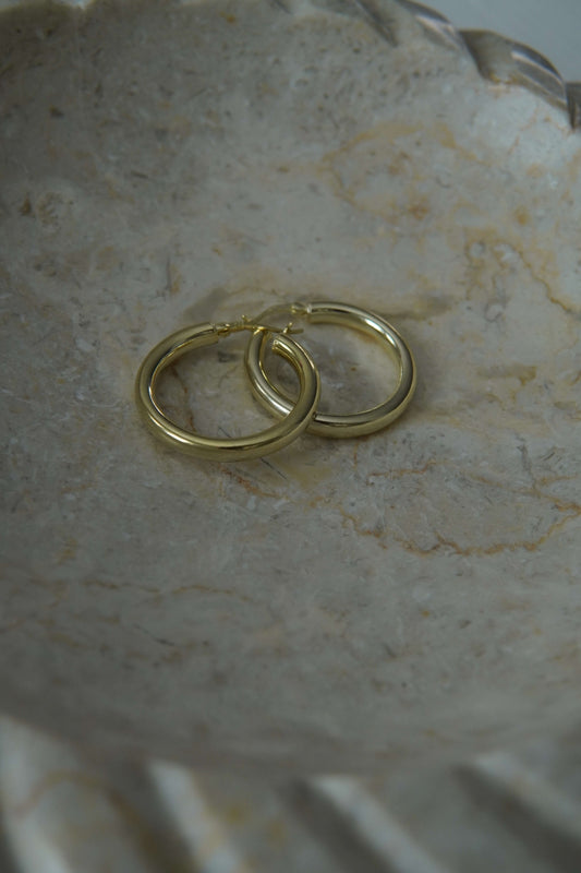 Thick Hoop Earring Medium Size