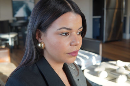 Statement Gold Ball Earring