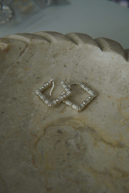 Sterling Silver Square Earring