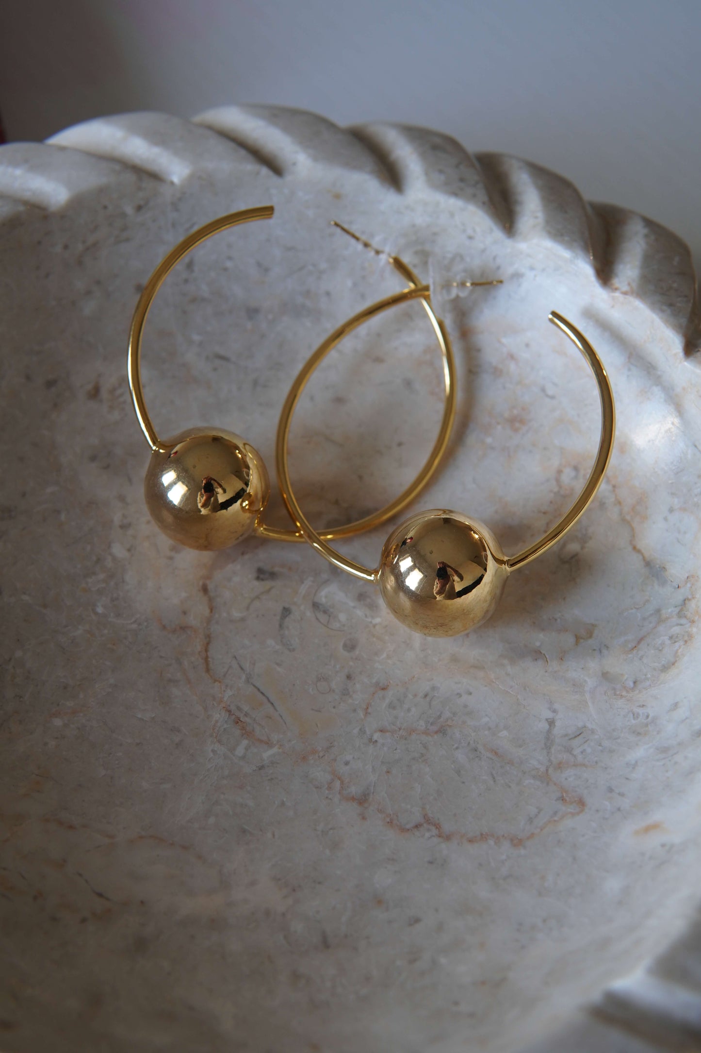 Large Hoop Earring with Ball